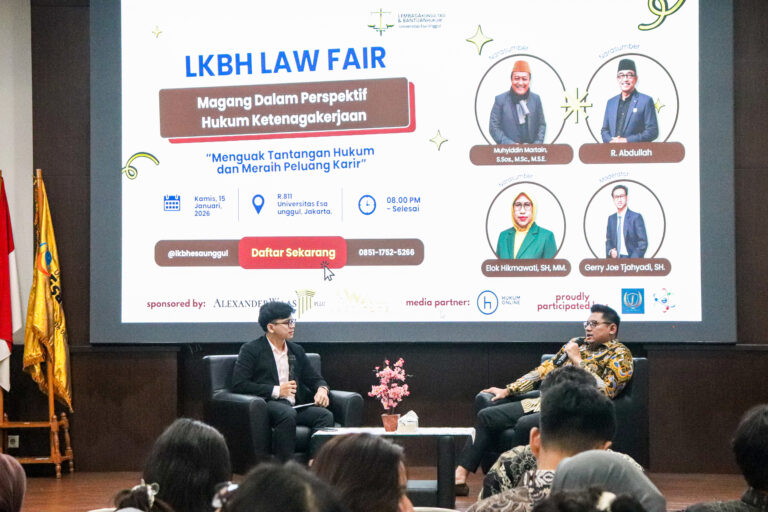 Read more about the article LKBH Law Fair Universitas Esa Unggul: Magang sebagai Fondasi Pembentukan Karakter dan Kompetensi Mahasiswa Hukum